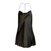 By Noa Rawitz Women's Green / Brown Silk Mini Dress- Dark Olive In Green/brown