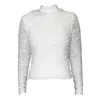 By Noa Rawitz Women's Shirred Mesh Long Sleeves Turtleneck Top- White In White