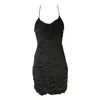 By Noa Rawitz Women's Shirred Mesh Mini Dress- Black In Black