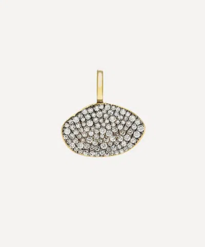 By Pariah 14ct Gold Black Rhodium And Diamond Cluster Pendant In Neutral