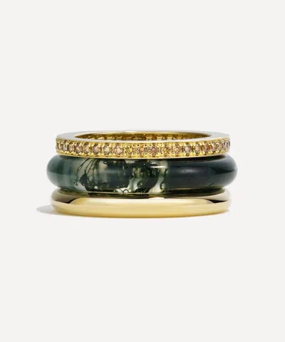 By Pariah 14ct Gold Classic Ring Stack