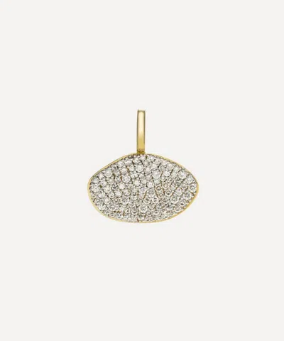 By Pariah 14ct Gold Diamond Cluster Pendant In Pink