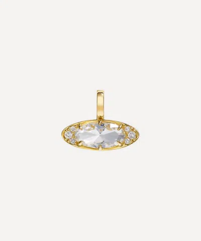By Pariah 14ct Gold Ellipse White Topaz Pendant