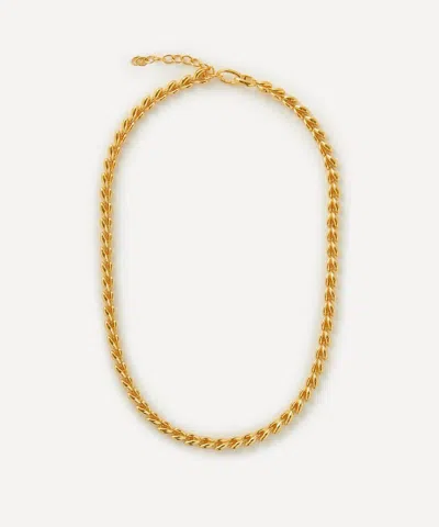 By Pariah 14ct Gold Fishbone Classic Chain Necklace