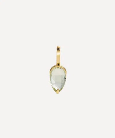 By Pariah 14ct Gold Green Amethyst Acorn Pendant