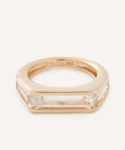 By Pariah 14ct Gold Kiama White Topaz Pinky Ring
