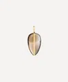 By Pariah 14ct Gold Large Smoky Quartz Pebble Pendant In Gold