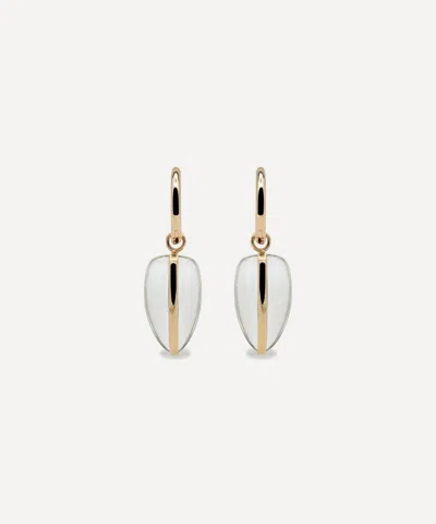 By Pariah 14ct Gold Pebble Amethyst Drop Earrings
