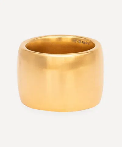 By Pariah 14ct Gold-plated Vermeil Silver Cigar Band Ring