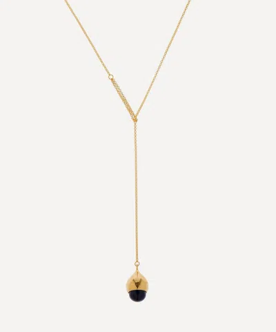 By Pariah 14ct Gold-plated Vermeil Silver Dewdrop Lariat Pendant Necklace