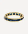 By Pariah 14ct Gold Prism Blue Sapphire Stacking Ring In Gold