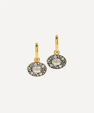 By Pariah 14ct Gold Reverie White Topaz Hoop Earrings