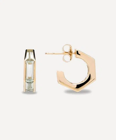 By Pariah 14ct Gold Small Kiama Amethyst Hoop Earrings