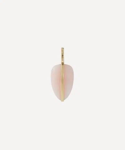By Pariah 14ct Gold Small Pink Opal Pebble Pendant