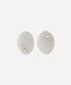 By Pariah 14ct Gold Small Venus White Jasper Stud Earrings In White