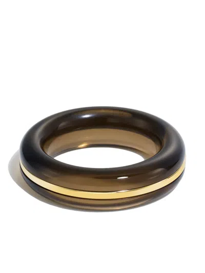 By Pariah 14k黄金石英戒指 In Brown