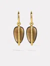 By Pariah 14k Diamond Pebble Earrings In Smokey Quartz