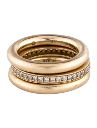 Pre-owned By Pariah 14k Diamond Three Stack Band In Multicolor