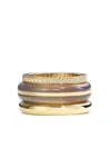 By Pariah Classic Ring Stack | Grey Agate In Gold