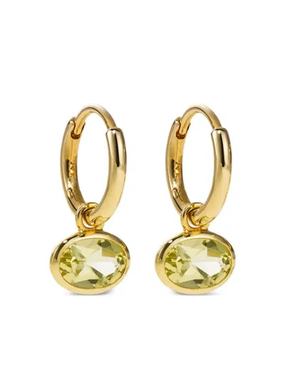 By Pariah 14k黄金 Orbit 石英圈形耳环 In Gold