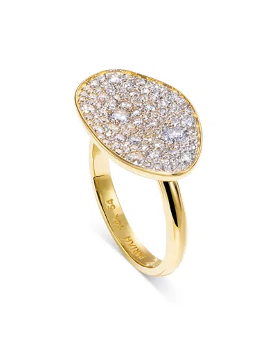 By Pariah 14k Yellow Gold Diamond Cluster Oval Ring