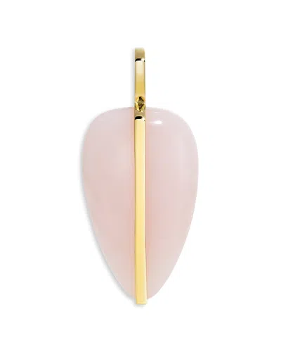 By Pariah 14k Yellow Gold Pink Opal Large Pebble Pendant