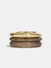 By Pariah Aurea Ring Stack | Grey Agate In Gold