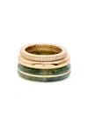 By Pariah Classic Agate And 18kt Gold Rings In Green