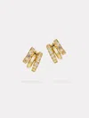 By Pariah Diamond And Gold Earring Stack In Gold