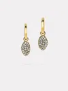 By Pariah Diamond Cluster Drop Earrings | Gold & Black Rhodium