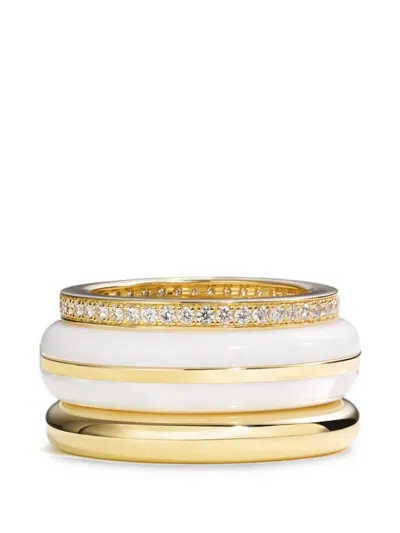 By Pariah Embellished Stacked Rings In Gold
