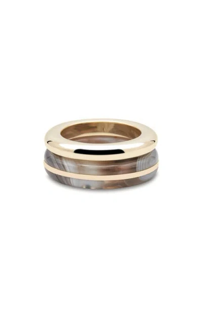 By Pariah Essential Set Of 2 Stack Rings In Brown/ White