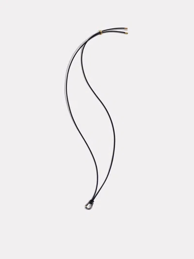 By Pariah Fortuna Leather Necklace | Diamond & Black Rhodium Gold/diamond