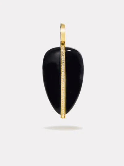 By Pariah Large Diamond Pebble Pendant In Black Onyx | 14k