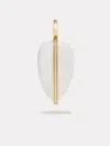By Pariah Large Diamond Pebble Pendant In White Agate | 14k In White