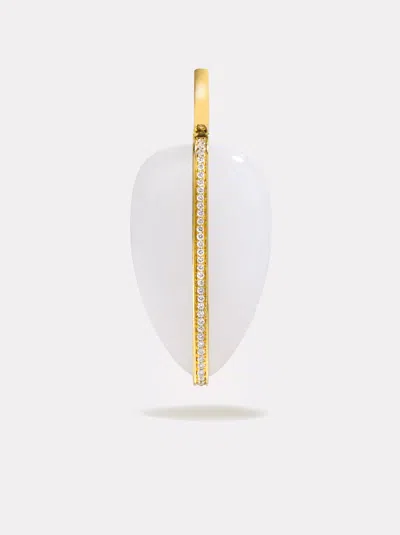 By Pariah Large Diamond Pebble Pendant | White Jasper