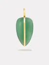 By Pariah Large Pebble Pendant In Green Aventurine | 14k In Green