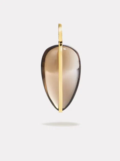 By Pariah Large Pebble Pendant In Smokey Quartz | 14k