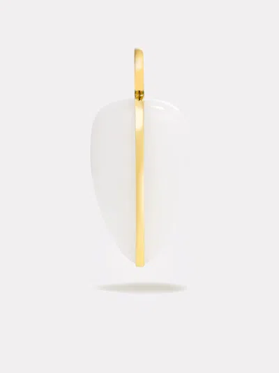 By Pariah Large Pebble Pendant | White Jasper In Green