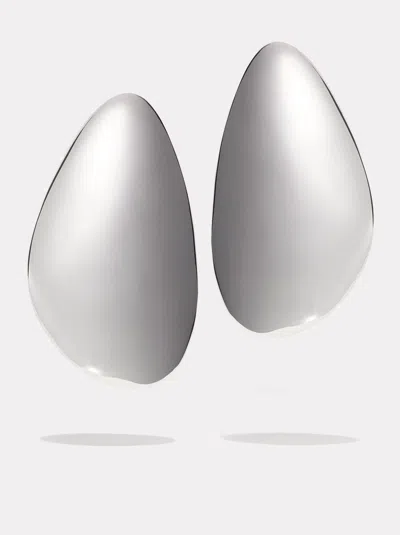 By Pariah Large Sculptural Earrings Silver