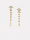 By Pariah 14ct Gold Long Diamond Cluster Drop Earrings In Gold