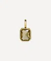 By Pariah Mens 14ct Gold Lumen Octagon Champagne Quartz Pendant In Gold
