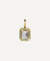 By Pariah Mens 14ct Gold Lumen Octagon White Topaz Pendant In Gold