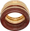 By Pariah Multicolor Luminous Ring Stack Set In Red Jasper