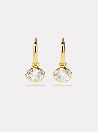 By Pariah Orbit Hoops | White Topaz In Brown