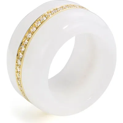 By Pariah Pebble Cocktail Ring In White Jasper