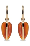 By Pariah Pebble Drop Hoop Earrings In Red