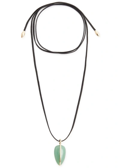By Pariah Pebble Large Silk Cord Necklace In Black