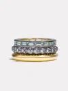 By Pariah Prism Ring Stack | Aquamarine In Metallic