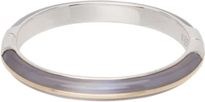 By Pariah Silver & Gray Essential Stacking Small Bracelet In Grey